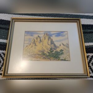 Watercolor Landscape Painting Signed Home Wall Decor Art Framed